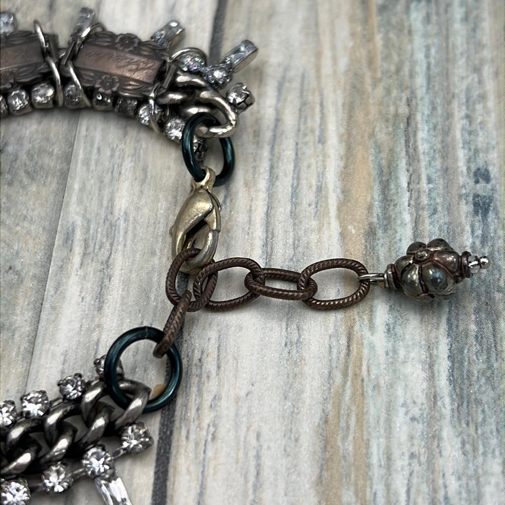 Adorned Crown Artisan Assemblage Silver Name Link… - image 4